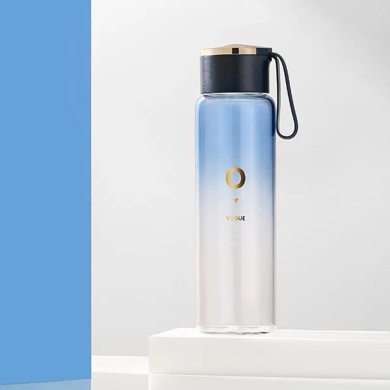 

Simple and fashionable gradient glass water cup portable cup for boys and girls high grade gift water cup for lovers