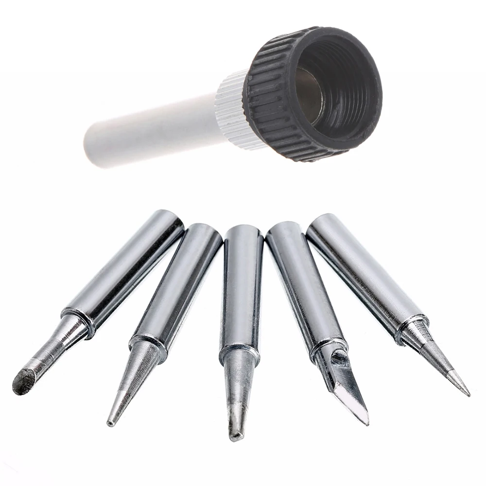 

6pcs Pure Copper Iron Tip 900M-T Soldering Tip Rework Station Welding Head BGA Soldering Tools Branding Iron Welding Tools