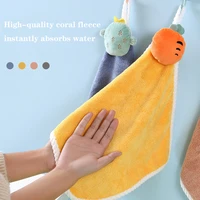 household towels christmas gifts hand towels coral fleece absorbent towels kitchen rags bathroom supplies cartoon hanging towels