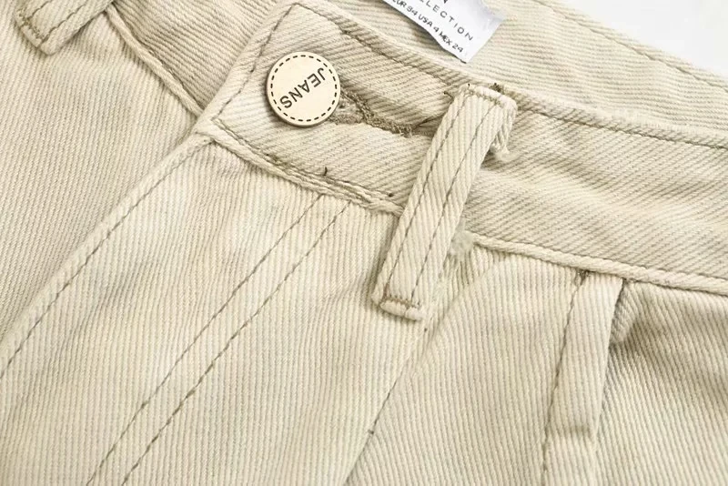 Увядшие зимние английские винтажные однотонные джинсы для женщин с высокой талией свободные джинсы плиссированные джинсы для женщин в стиле бойфренд