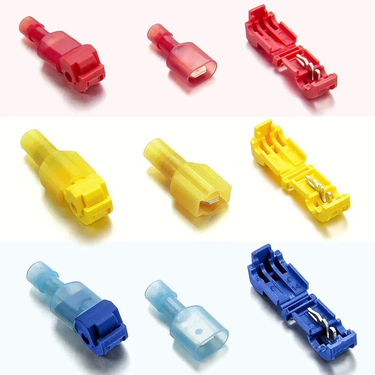 

120Pcs Insulated T-Tap Connector Quick Lock Splice Electrical Wire Cable Connectors 22-10 AWG Terminal Combo Kit