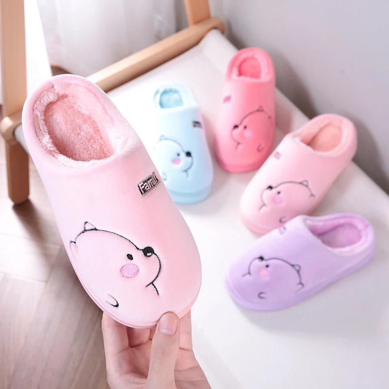 Модные домашние тапочки с животными теплая Домашняя обувь без застежки домашняя