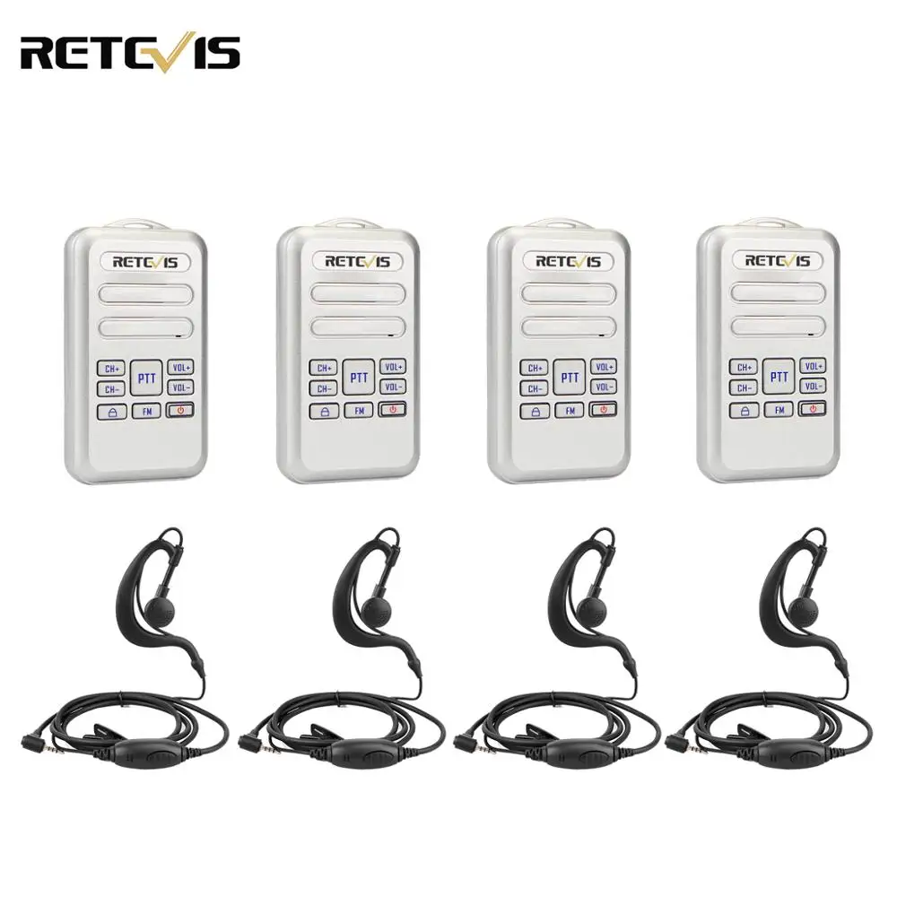 4pcs Retevis RT20 Mini Walkie Talkie Radio 2W UHF Transceiver VOX FM Radio Type-C USB Charge 2 Way Radio Walk Talk Comunicador