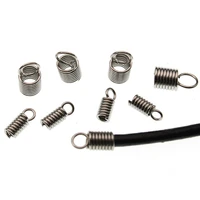 50pcs stainless steel spring end clasps hook connector crimp end beads caps fastener clasps for 1 522 533 54mm round cord