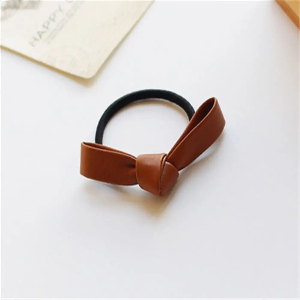 1 шт. простой модный кожаный бант для волос женщин и девочек однотонный ленточный