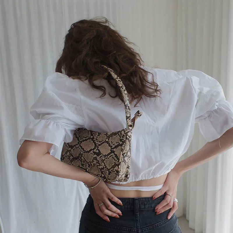 Сумка под руку нишевого дизайна новинка 2019 волнистая Pu ретро сумка со змеиным