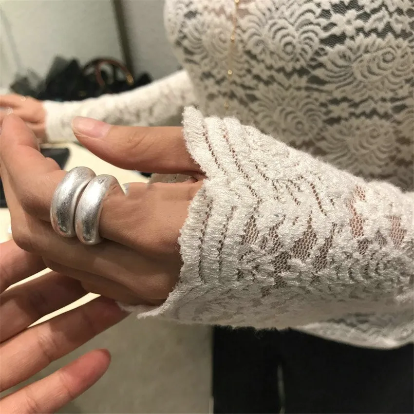 Осенняя и зимняя футболка высокая эластичная тонкая кружевная рубашка с узором