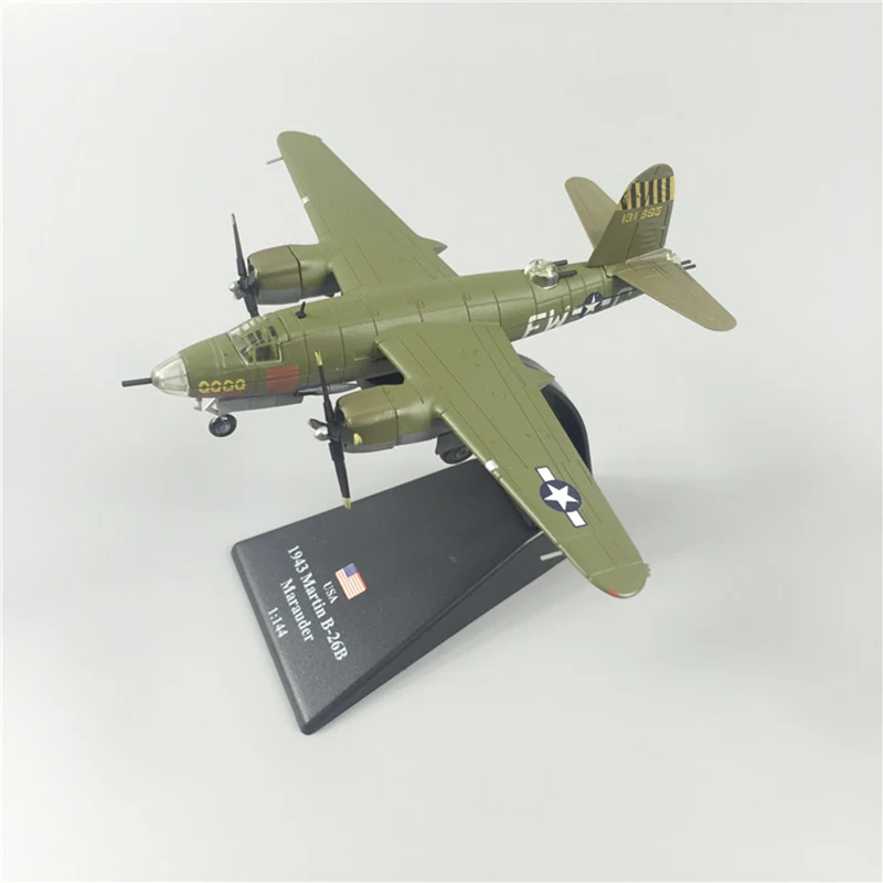 

1/144 WWII USA Army 1943 Martin B-26B Marauder Fighter Diecast Metal Military Plane Aircraft Airplane Model Toy for Collections