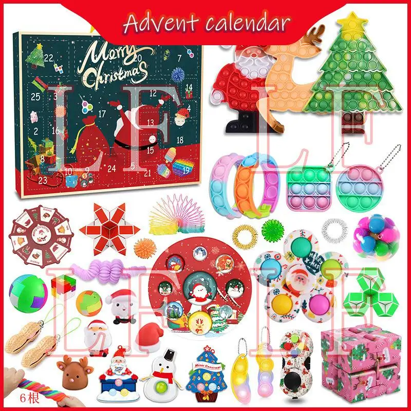 

Fidget Toy Bag Mystery Box Event Calendar Surprise Christmas Gift Box Anti Pressure Simple Dimple 2022 Children's Novel Toy Gift