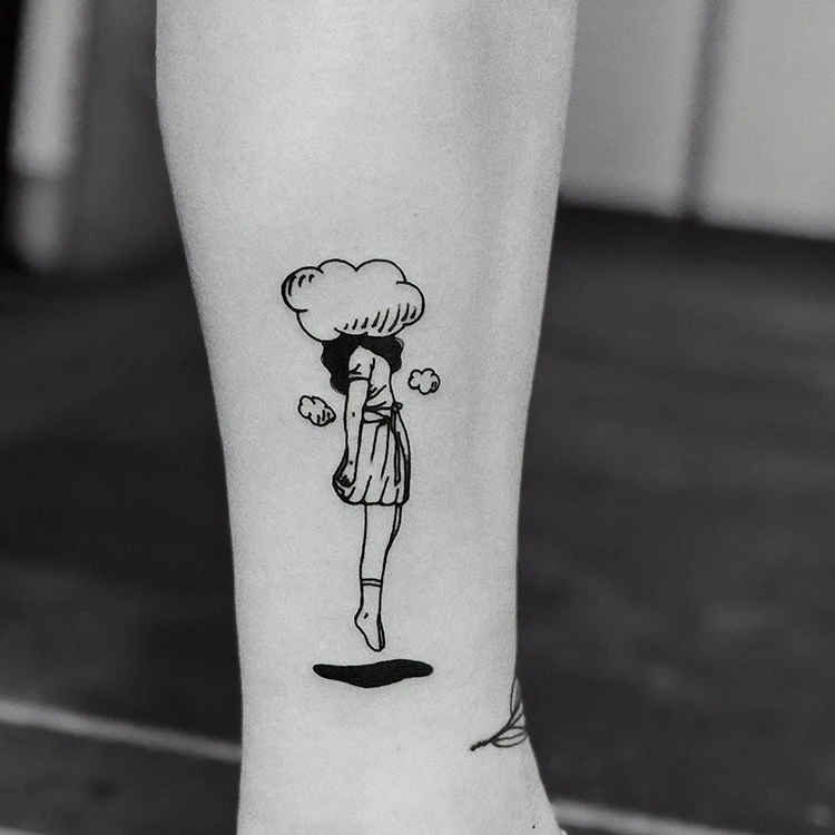 Модные минималистичные черные водостойкие Временные татуировки крутая