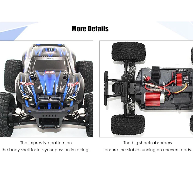 

1631 1:16 2.4G Electric 4WD Remote Control Truck Children's Toys Blue EU Plug
