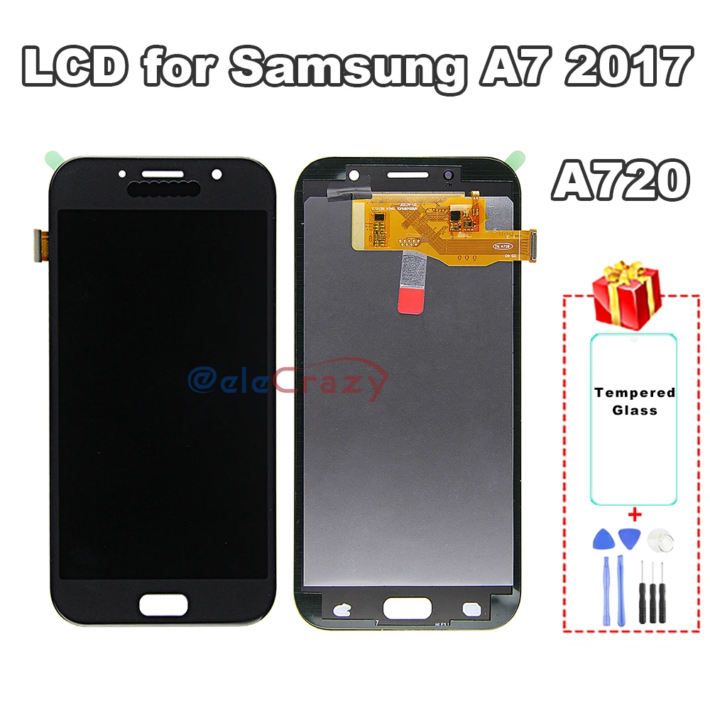 100% протестированный для SAMSUNG Galaxy A7 2017 A720 LCD A720F A720M SM-A720F дисплей с сенсорным экраном