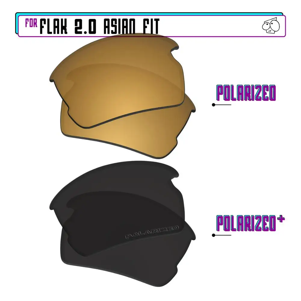 

Поляризованные Сменные линзы EZReplace для солнцезащитных очков Oakley Flak 2,0 Asia Fit (AF)-BlackPPlus-GunmetalP