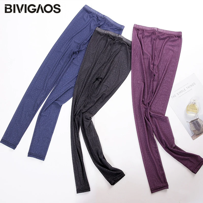 BIVIGAOS New Summer Ultra-Thin Ice Silk Gauze Leggings Women Chiffon Cropped Pants High Waist Stretch Sexy | Женская одежда