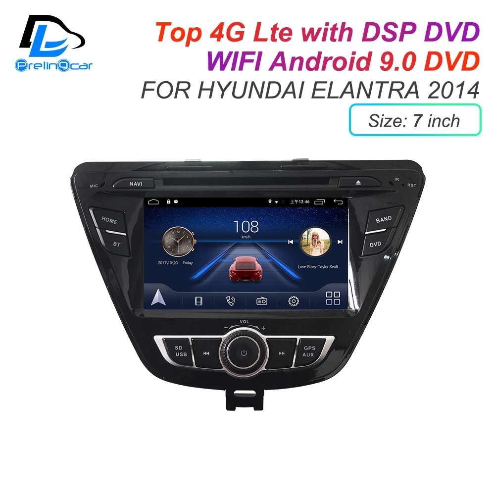 Android 9,0 DSP 4G Lte мультимедийный dvd-плеер для hyundai elantra 2008 2011 лет автомобильный монитор Радио Стерео навигационная система