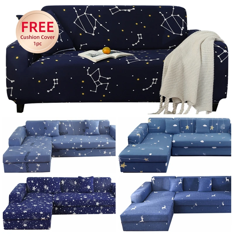 Galaxy/с рисунком в виде космоса Одиночный/1/2/3/4 сиденье для диванов Хлопок Стретч
