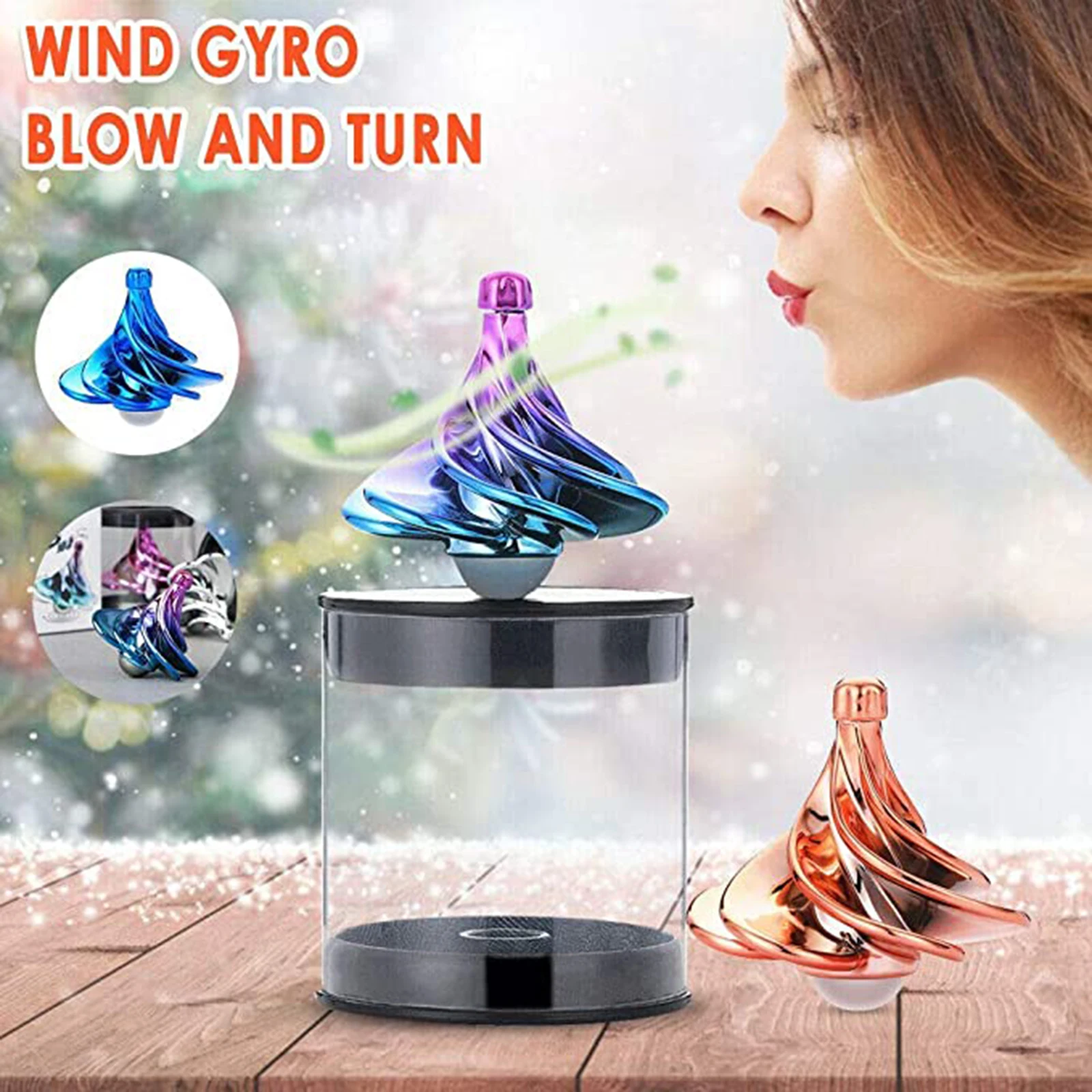 

Whriling Top Wind Gyro портативный вентилятор, поворотный гироскоп, настольные игрушки для декомпрессии CLH @ 8