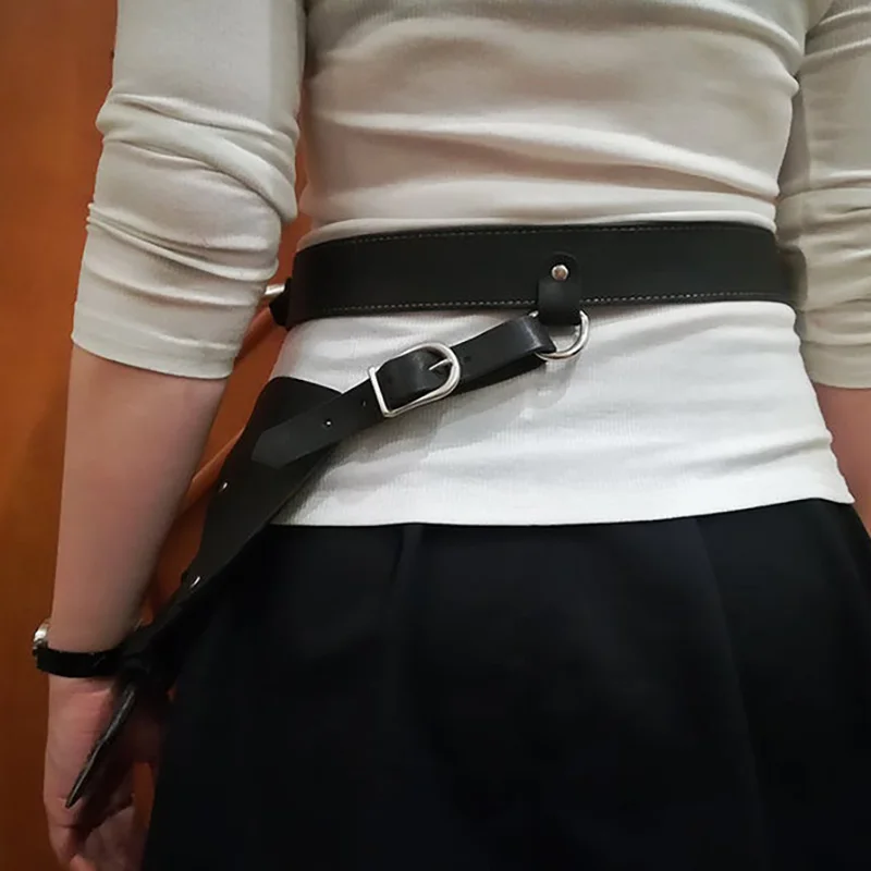 Костюм воина ниндзя комплект экипировки талия бедра нож держатель меча кожаная