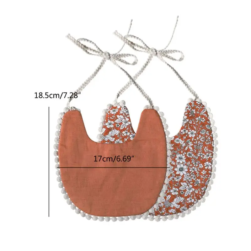 

Baby Tassel Saliva Towel Floral Vintage Newborn Photography Double Side Bibs Boys Girls Props Bandana Countryside Costume Burp