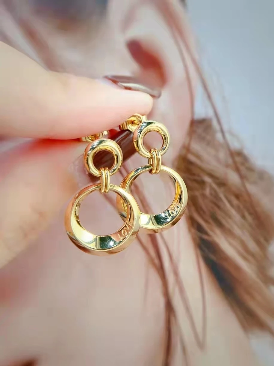 Новинка модные серьги из настоящего золота au750(18k) в европейском стиле ювелирные