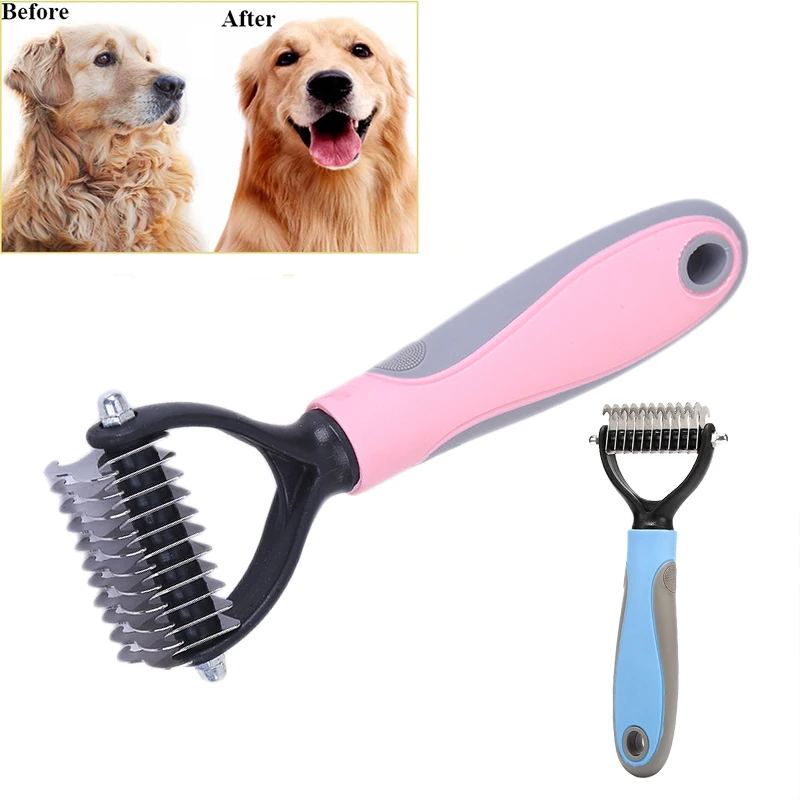 

Расческа для удаления шерсти у собак и кошек, щетка для вычесывания и стрижки меха, щетка для вычесывания и груминга, инструмент для матовых ...