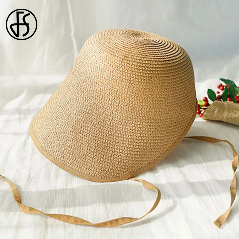 Женская Соломенная шляпка-Колокол FS шляпка от солнца с бантом широкими полями