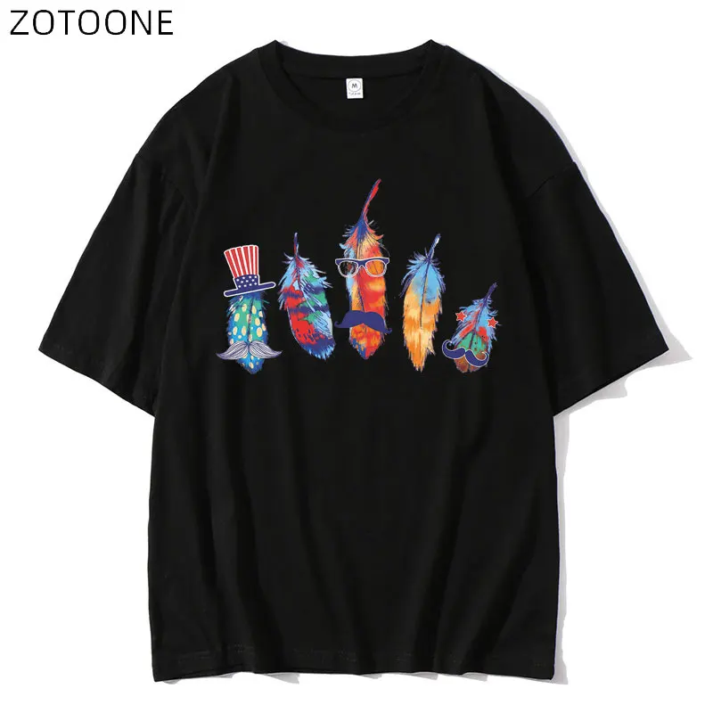 ZOTOONE красочные перья страуса патчи для костюмы Утюг на наклейки Ловца снов детей
