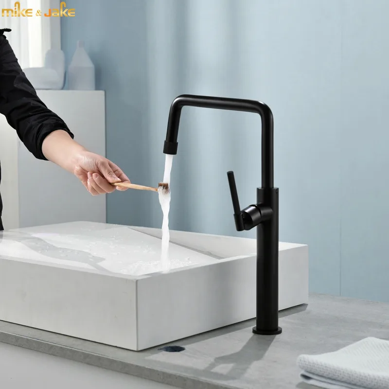 

Black basin faucet light matte black stand bathroom basin hot and cold faucet bathroom gold brush faucet