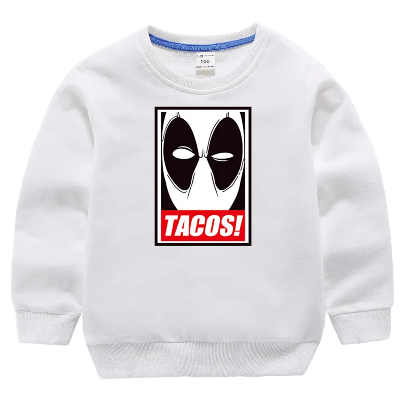 Детские хлопковые толстовки с капюшоном принтом Дэдпул хлопковый пуловер для