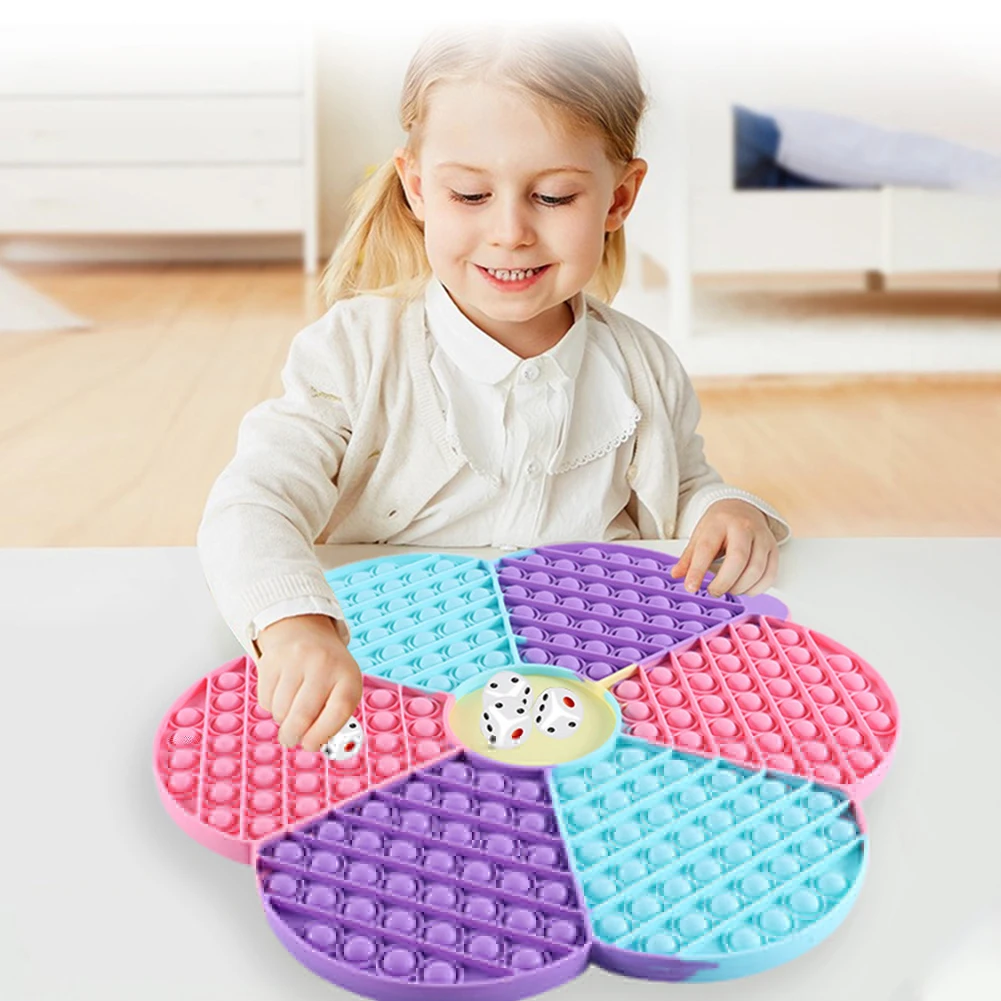 Big Size Flower Push Bubble Chessboard Adult Children Autism Anti-Stress Board Family Fun Interactive Game Sensory Fidget Toy | Игрушки и