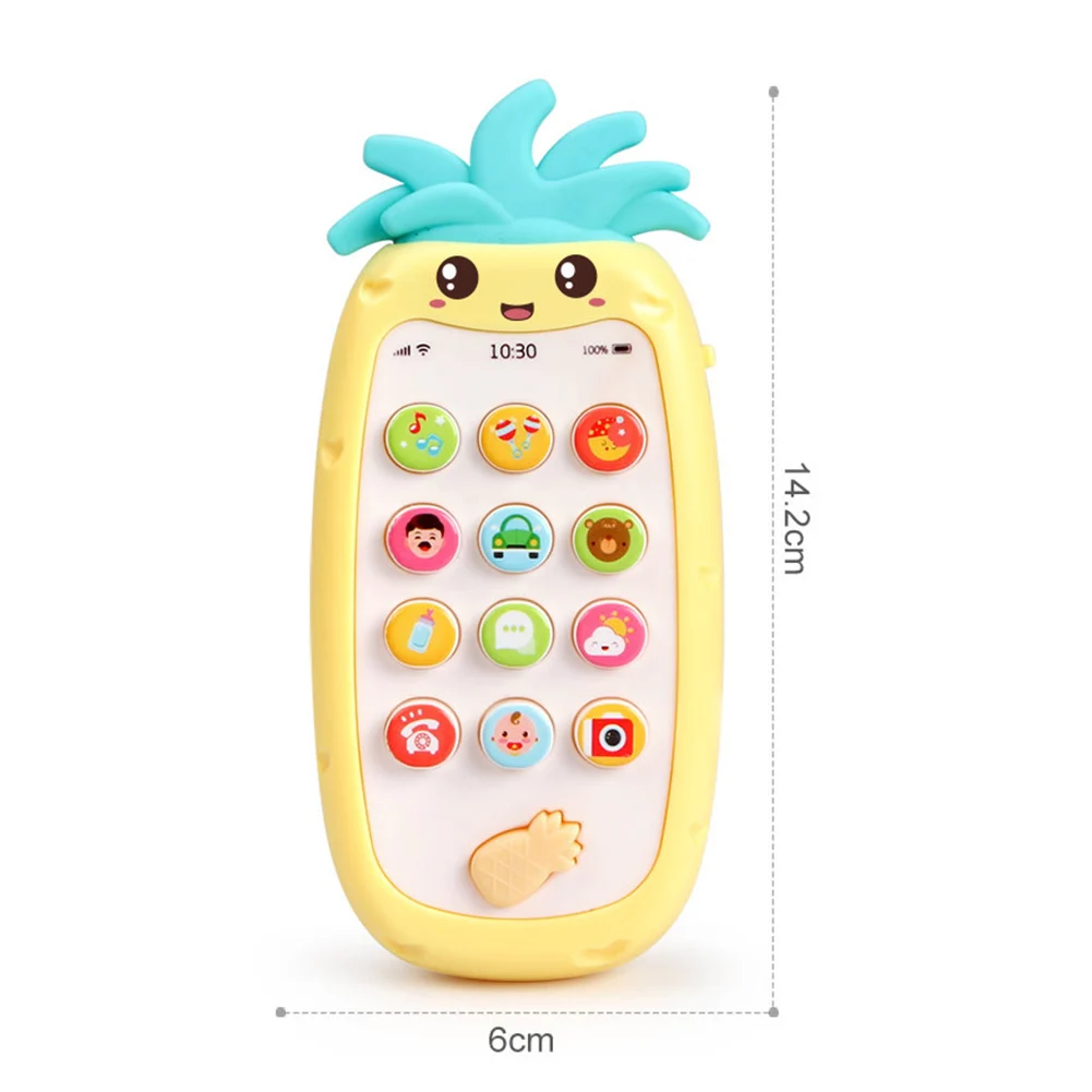 

Pineapple Shape Simulated Mobile Phone Bilingual Musical LED Early Education Toys For Kids Gift Parent-child Interactive Toy