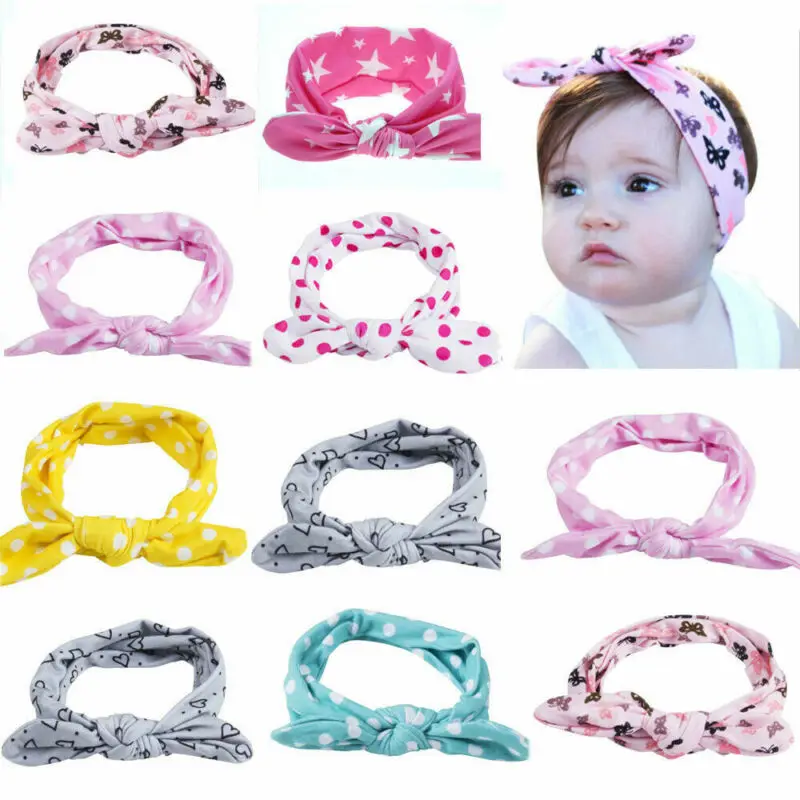 Turbante anudado para ni&ntilde;a y beb&eacute;, cinta para el pelo, accesorios para el cabello-2