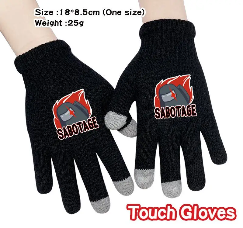 Hot Game Werewolf Kill Touch Gloves Cartoon Kids Adults Winter Warm Glove Mens Full Finger Cosplay Womens Christmas Gifts | Игрушки и