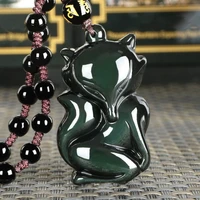 natural obsidian pendant jewelry fine jewelry obsidian coloured eye fox jade pendant necklace jewelry