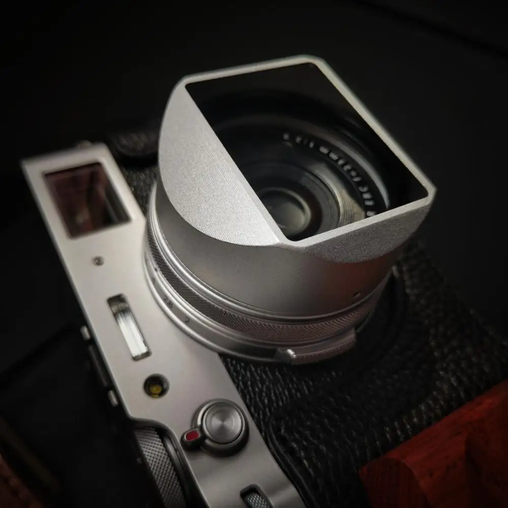 Kit de anillo adaptador cuadrado de Metal de aluminio que reemplaza la cubierta de lente cuadrada Fujifilm FUJI X100V X100F con tapa con filtro uv HOYA gratis