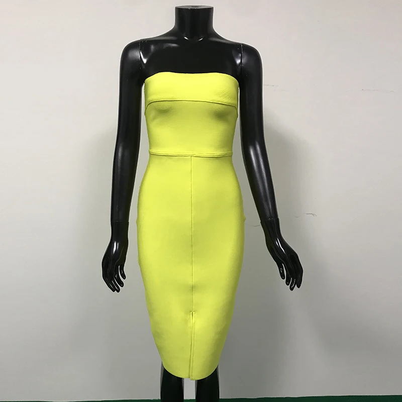Модные женские платья новинка 2020 сексуальное Бандажное платье без бретелек и