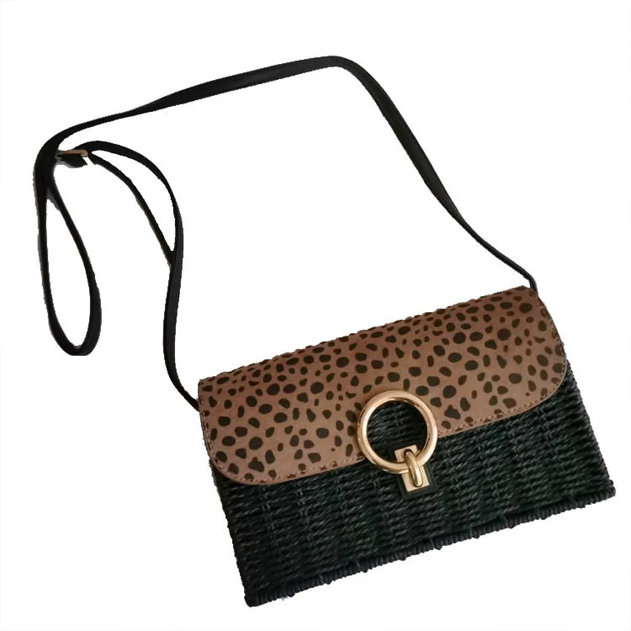 

New Summer Small Flap Women Shoulder Bag Fashion Designer Wicker Weave Crossbody Bag Women's Straw Bag 2021 Beach Handbag Purse