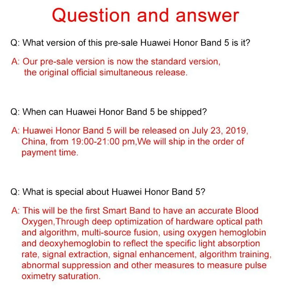 2019NEW huawei Honor Band 5 Смарт-браслет Amoled цвет 0,95 сенсорный экран AI Высокое качество
