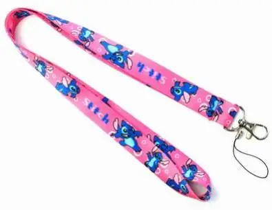 6 Милые аниме Мультяшные Lilo& Stitch lanyards работы id значок кнопочный телефон держатель шеи висячая веревка шнурок для ключей ремни Прямая - Цвет: 6