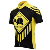 men cycling jersey black yellow bicycle clothing bike wear short sleeve bike clothing turtle on road cycling clotthing