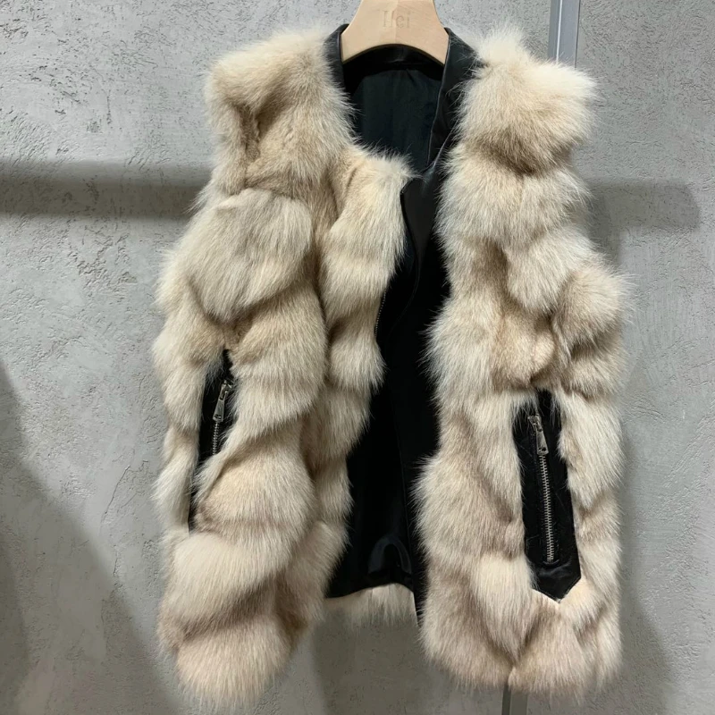 OFTBUY/2021 пальто с натуральным мехом зимняя куртка для женщин натуральный Лисий мех
