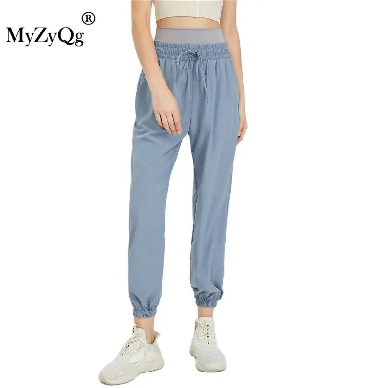 

Autumn Winter Women Double Waist Yoga Running Pants Fitness Pilates Sport Sportswear Leisure High Elastic Loose Trousers