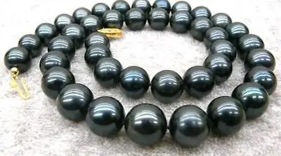 

Hot selling WHOLESALE AAA+10-11mm Black Tahitian SOUTH SEA Pearl Necklace 17"