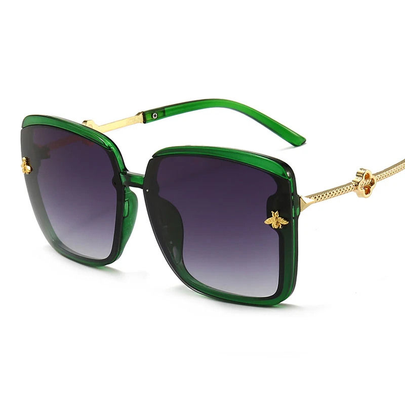 

Oversize Luxury Bee Sunglasses Women Vintage Metal Big Sun Glasses Female Square Oculos Gafas Lentes De Sol 2020