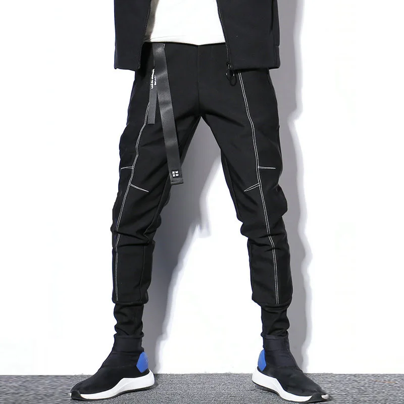 Darkly стильные мужские брюки в стиле хип хоп Черные Брюки с карманами модные