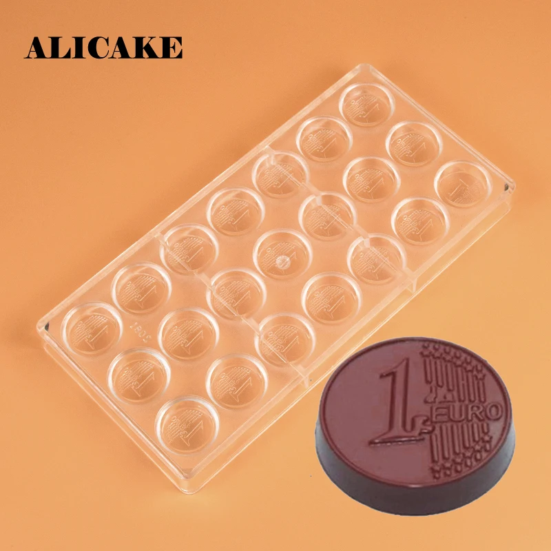 Поликарбонатные формы для шоколада 21 отверстие 1 евро конфеты шоколад