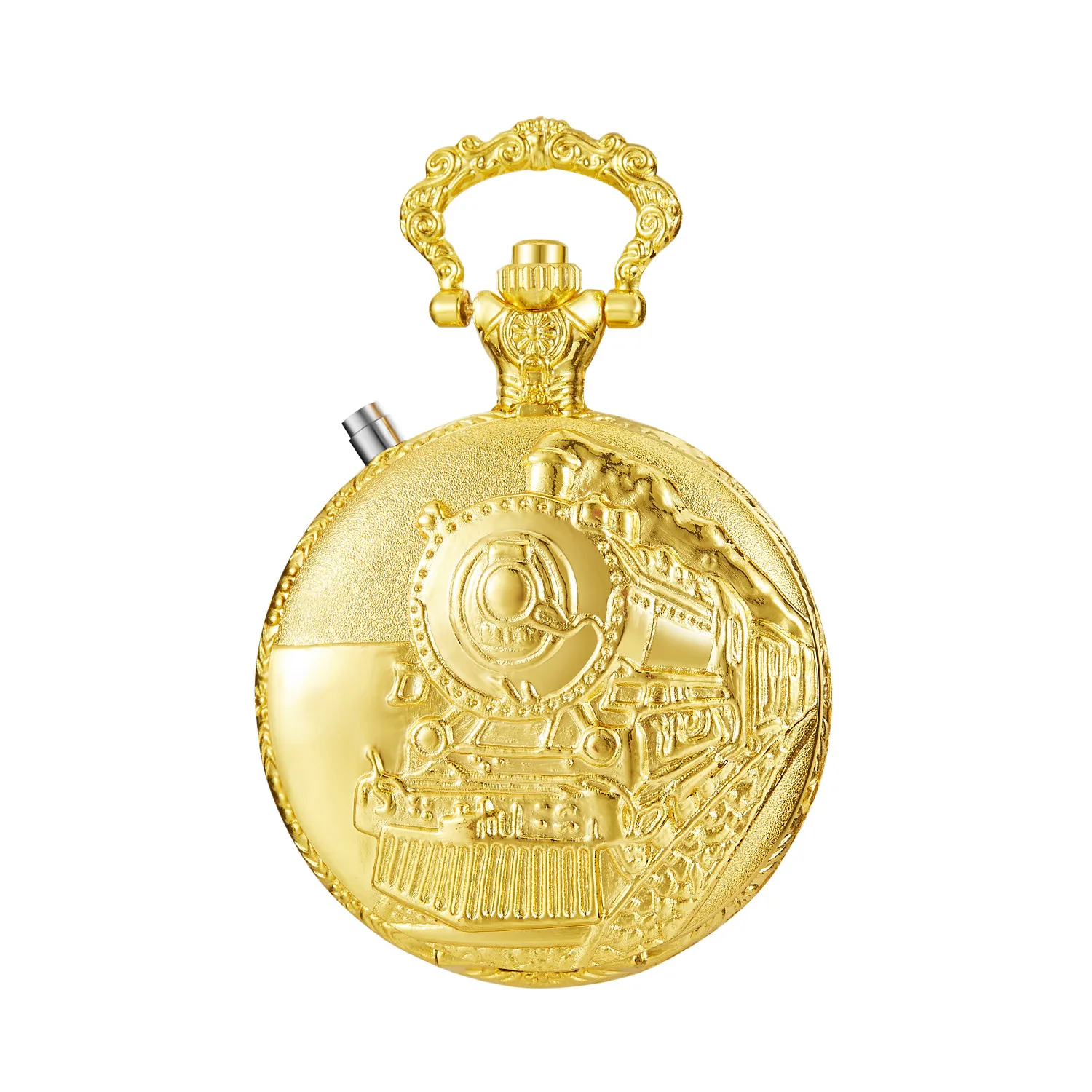 

Train Roman Numerals Quartz Pocket Watch Men Women Gold Watch Luminous Punk Retro Pendant Necklace The Best Gift for Boys/Girls