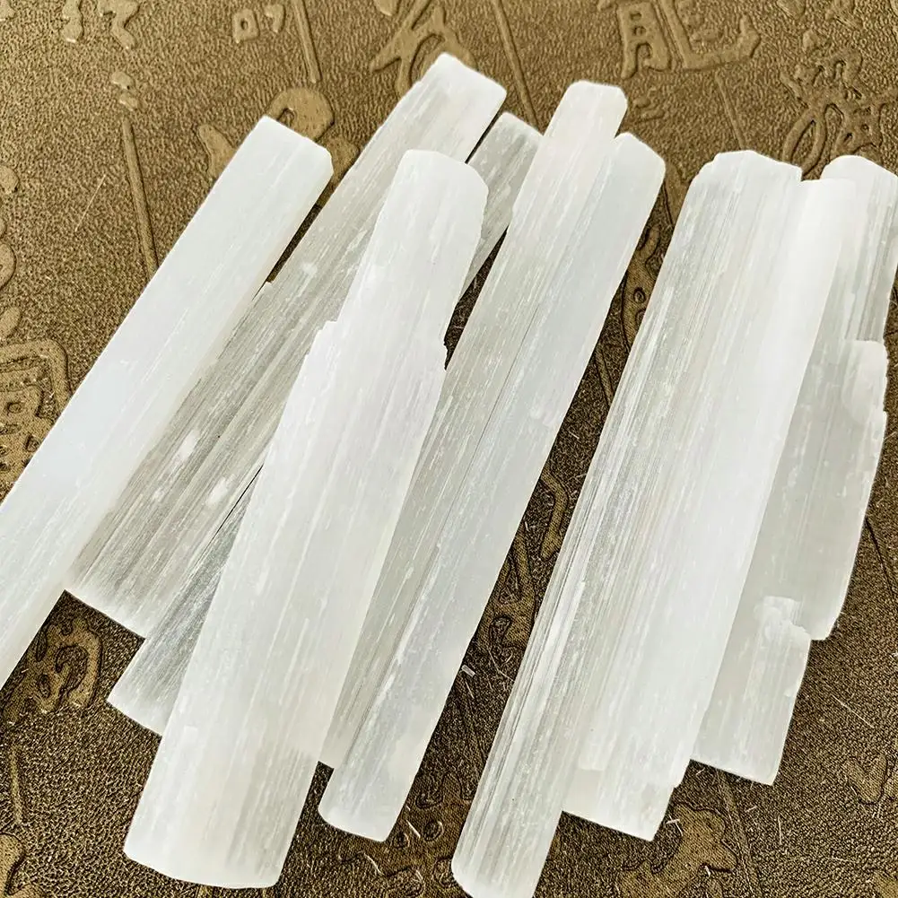 

Natural Selenite Quartz Crystal Sticks Stone Mineral Laboratory Tourmaline Specimen Air Cleanning Healing Meditation Home Decor