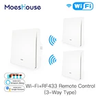 Умный двухсторонний кнопочный переключатель Wi-Fi RF433, настенная панель, комплект передатчика Smart life Tuya, управление через приложение, работает с Alexa Google Home