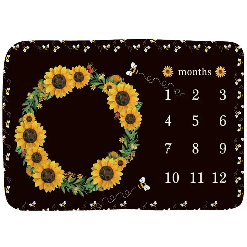 

Newborns Photography Blanket Baby Monthly Milestone Blanket Sunflower Photo Drops for Infants Boys Girls Gifts